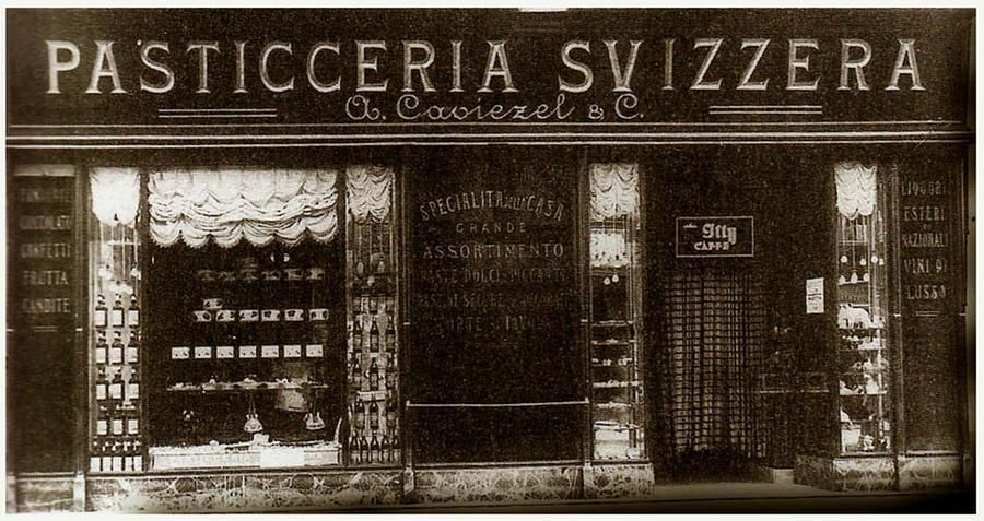 Historische Aufnahme der Pasticceria Svizzera in Catania.