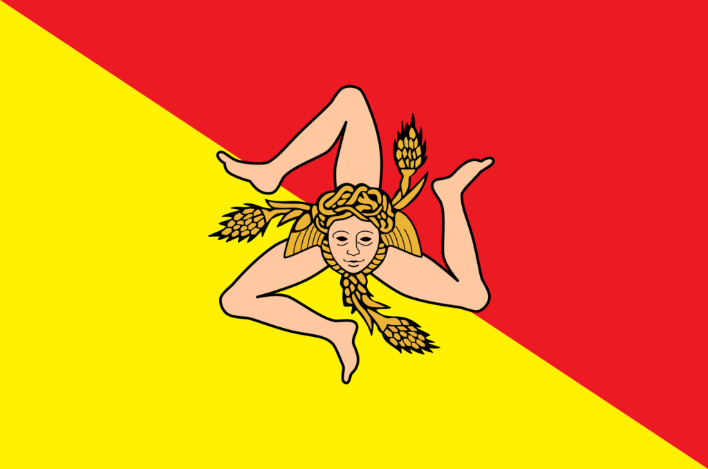 Offizielle Flagge der Autonomen Region Sizilien